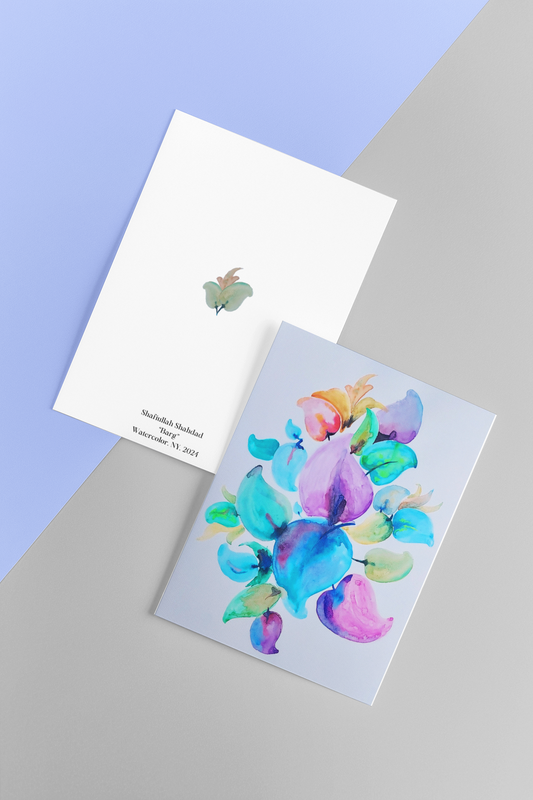 "Barg" Authentic Floral Colorful Original Greeting Card